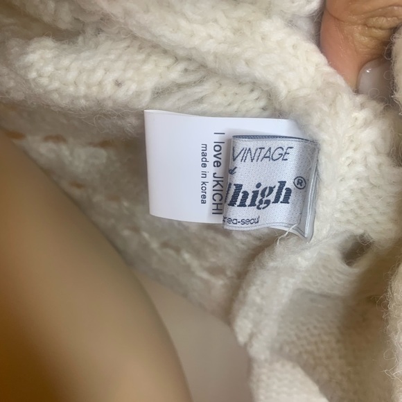 White Knit Button-Up Cardigan - Picture 3 of 6